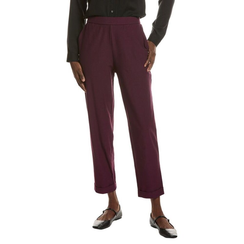 Eileen Fisher Womens Tapered Ankle Pant, Wine